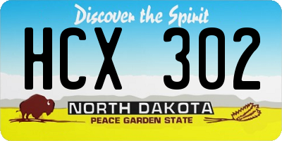 ND license plate HCX302