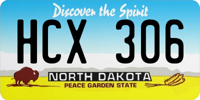 ND license plate HCX306