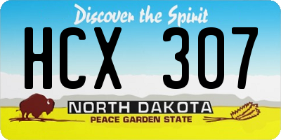 ND license plate HCX307