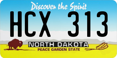 ND license plate HCX313