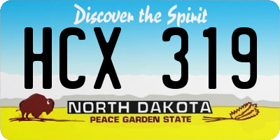 ND license plate HCX319