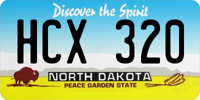 ND license plate HCX320