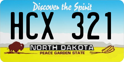ND license plate HCX321