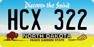 ND license plate HCX322