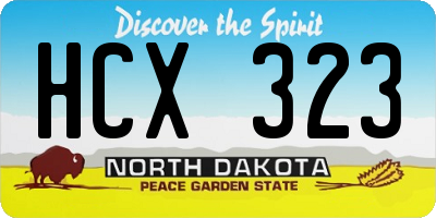 ND license plate HCX323