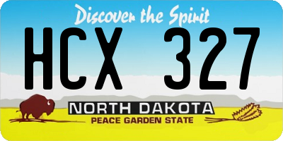 ND license plate HCX327