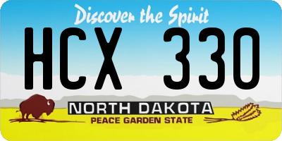 ND license plate HCX330