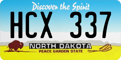 ND license plate HCX337