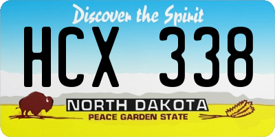 ND license plate HCX338
