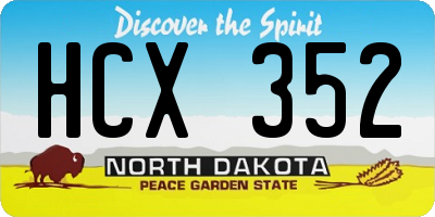 ND license plate HCX352