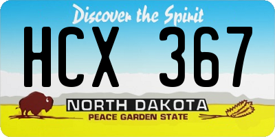 ND license plate HCX367
