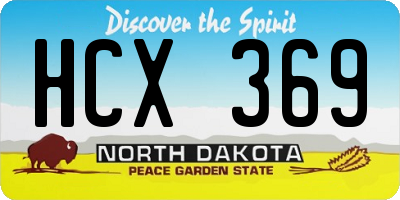 ND license plate HCX369