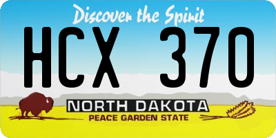 ND license plate HCX370