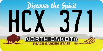 ND license plate HCX371