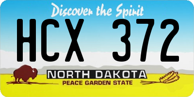 ND license plate HCX372
