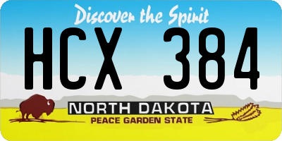 ND license plate HCX384