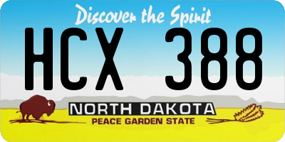 ND license plate HCX388