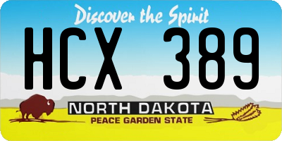 ND license plate HCX389