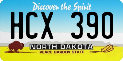 ND license plate HCX390
