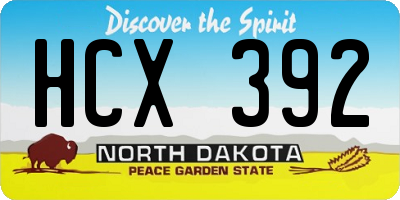 ND license plate HCX392