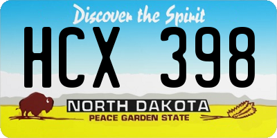 ND license plate HCX398