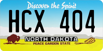 ND license plate HCX404