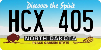 ND license plate HCX405