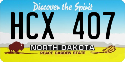 ND license plate HCX407