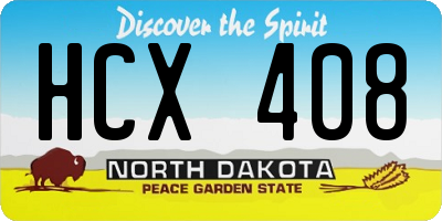 ND license plate HCX408
