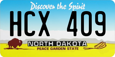 ND license plate HCX409