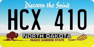 ND license plate HCX410
