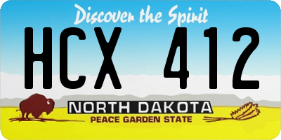 ND license plate HCX412