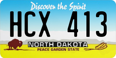 ND license plate HCX413