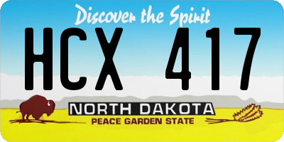 ND license plate HCX417