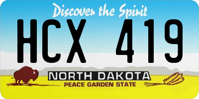 ND license plate HCX419