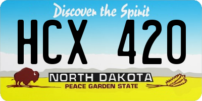 ND license plate HCX420