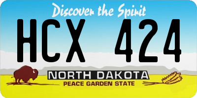 ND license plate HCX424