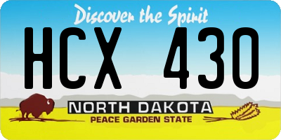 ND license plate HCX430