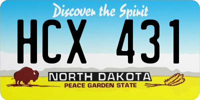 ND license plate HCX431