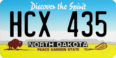 ND license plate HCX435