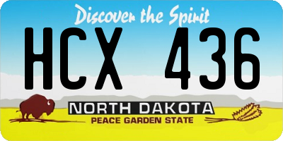ND license plate HCX436