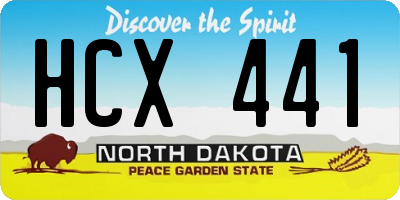 ND license plate HCX441