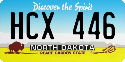 ND license plate HCX446