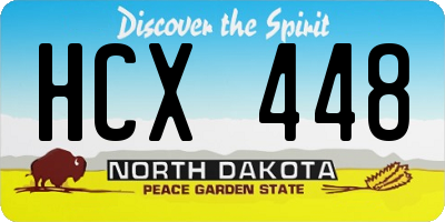 ND license plate HCX448