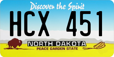 ND license plate HCX451
