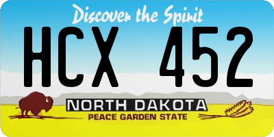 ND license plate HCX452