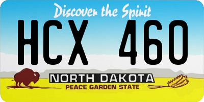ND license plate HCX460
