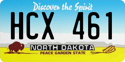 ND license plate HCX461