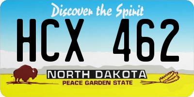 ND license plate HCX462