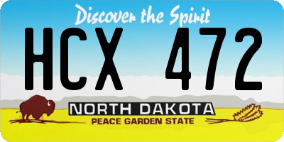 ND license plate HCX472